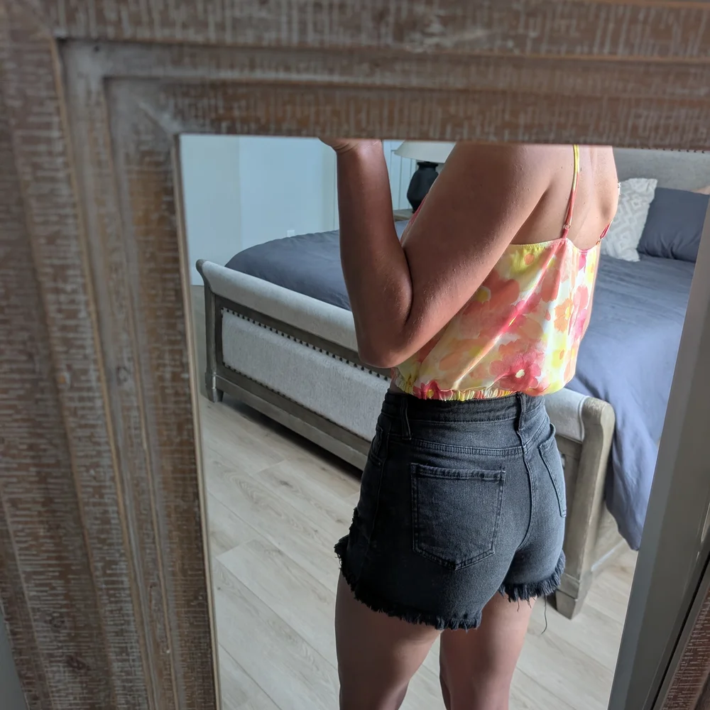 Abound Black Distressed Denim Shorts